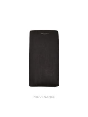 🔴 Saint Laurent Paris SLP Long Wallet - Charcoal Pebbled Leather